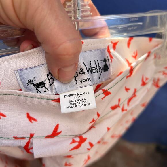 beebop and wally orange bird print pleated midi skirt - Picture 6 of 6